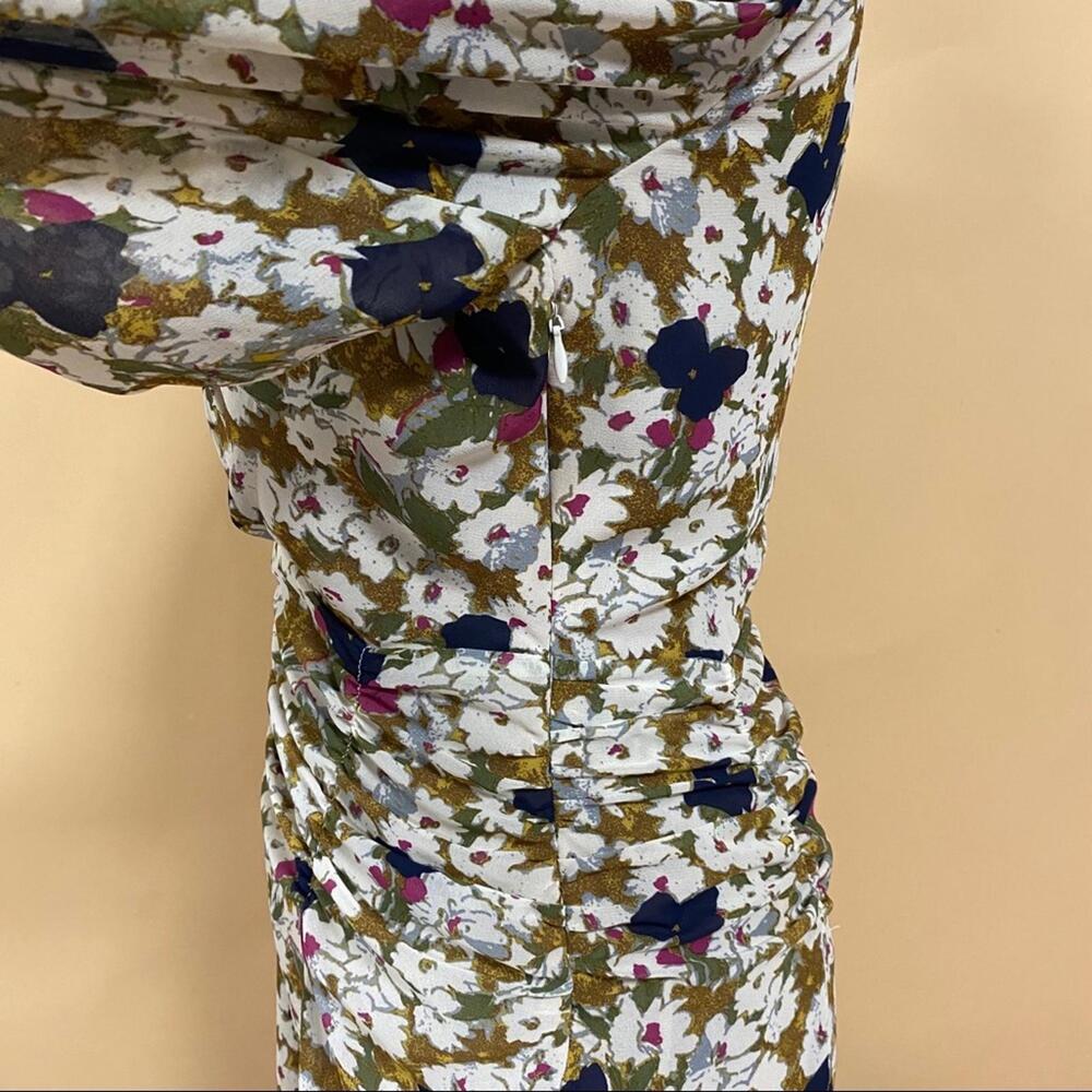 ASTR Olive Floral Ruched Mini Dress Surplice Neck Size S NWT - Picture 14 of 15